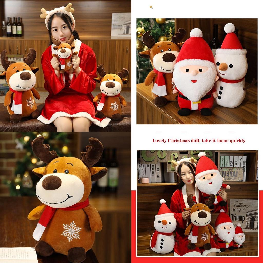 Cozy Christmas Plush Santa Elk Snowman Stuffed Toy Perfect For Boys And Girls Gifts