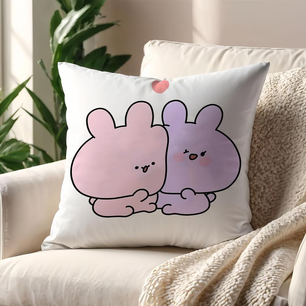 Cartoon A-Asamimichan Cute cushion cover Pillow Sofa Printing Decoration Room Home Office Coffee Shop Car Nordic Simplicity