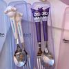 New Kuromi Kitty Cinnamoroll Spoon Fork 2 Pcs Kit Food-grade Steel Cartoon Cute Kid Tableware Kitchen Supplies Gift