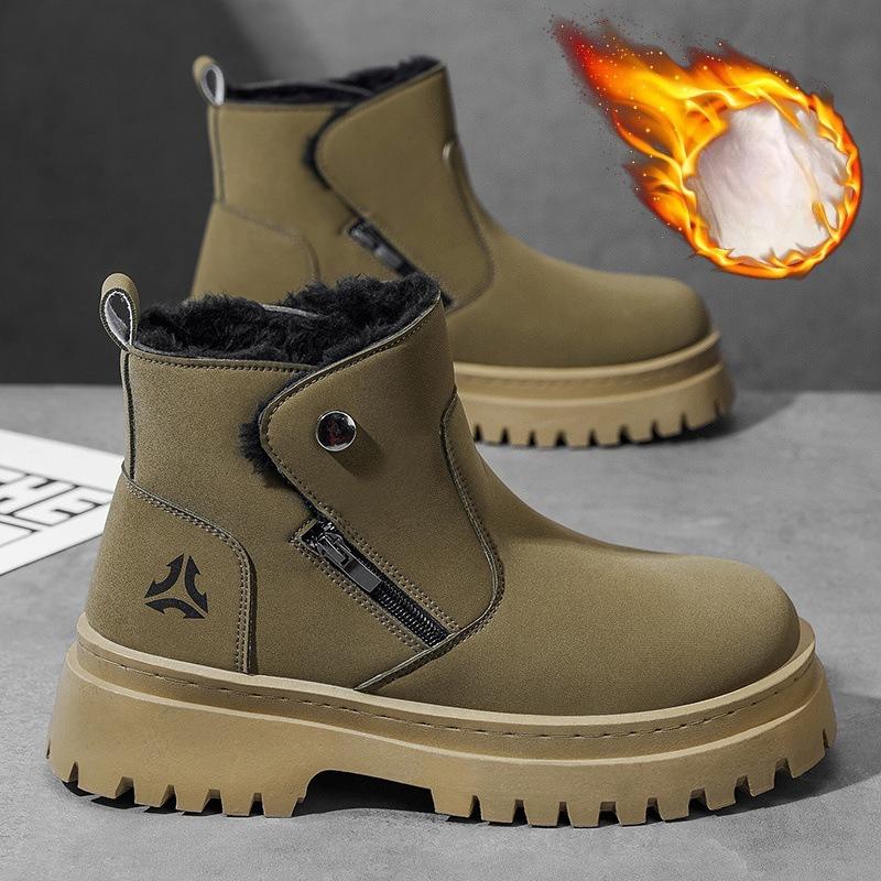 

Men s Waterproof Snow Boots for Sports, Anti-slip, Padded, and Height-enhancing Cotton Shoes 44 хакі