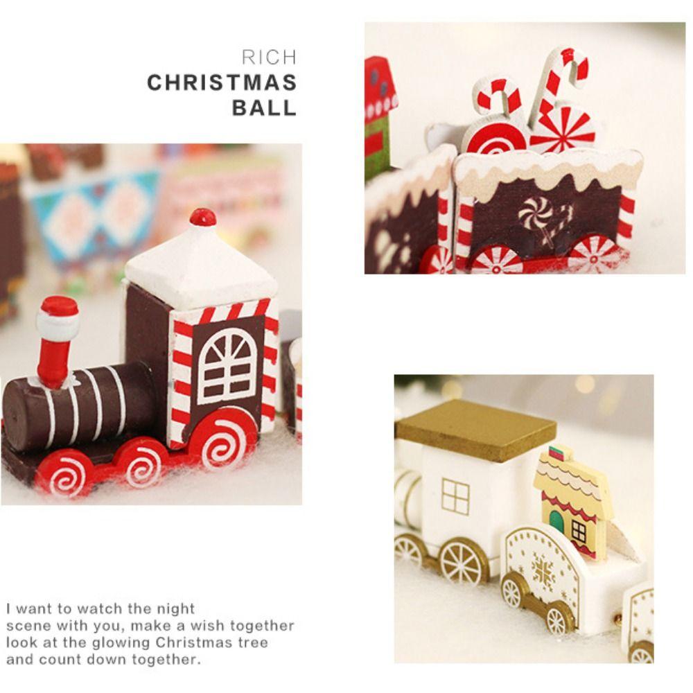 Cartoon Christmas Wooden Train Deer/Lollipop Xmas Gifts Train  Holiday Party