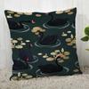 New Lotus Pillow Cover Bedroom Home Office Decorative Flowers Pillowcase Square Zipper Pillow Cases Satin Soft No Fade