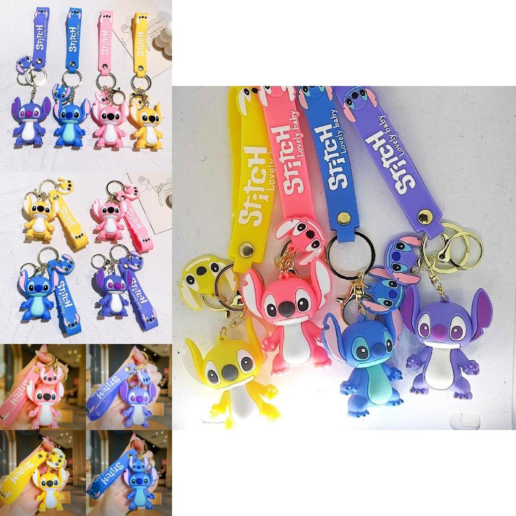 Niedlicher Cartoon Stitch Schlüsselanhänger Anhänger Weiches PVC-Material Einzelverpackung