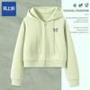 Sports Cardigan Jacket Women's New Spring and Autumn Hooded Casual Sweatshirt Short Loose Top