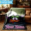 Custom Name Count Duckula Blanket Flannel Blanket for Camping, Hiking, Garden Parties, Picnic Essentials,gift for family and friend
