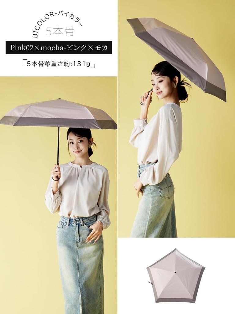 KIZAWA Carbon Fiber UV Light Folding Full Light Heat Level 5 Water Compatible with and Sun and Day 5 Ribs Ultra-Lightweight Parasol, 110g-140g,