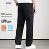 ROMON E Men's 100% Cotton Casual Straight Leg Pants