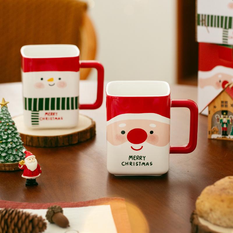 Christmas Cup Creative Ceramic Mug Santa Water Cup Breakfast Cup Coffee Cup Practical Gift Souvenir