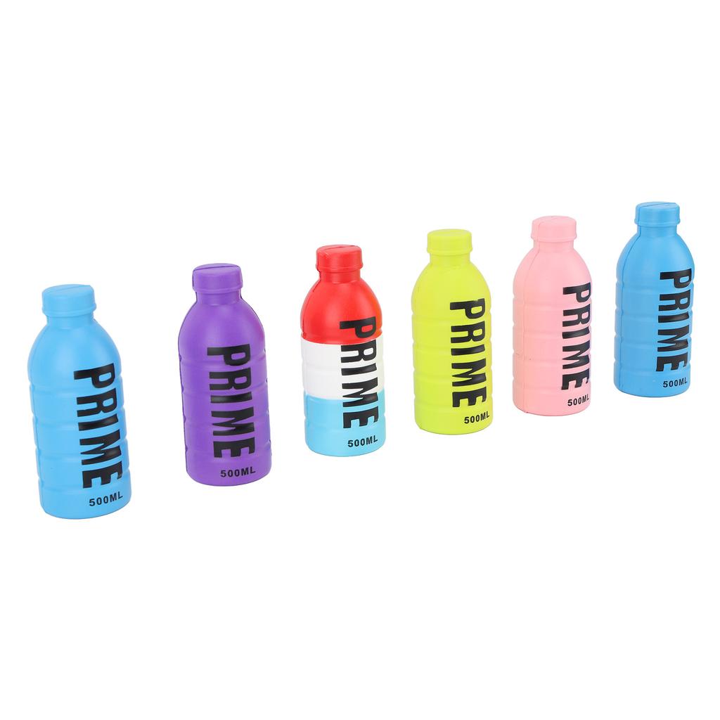 6pcs Water Bottle Squeezing Toy PU Foam Fidget Toy Colorful Squishy Stress Relief Beverage Bottle