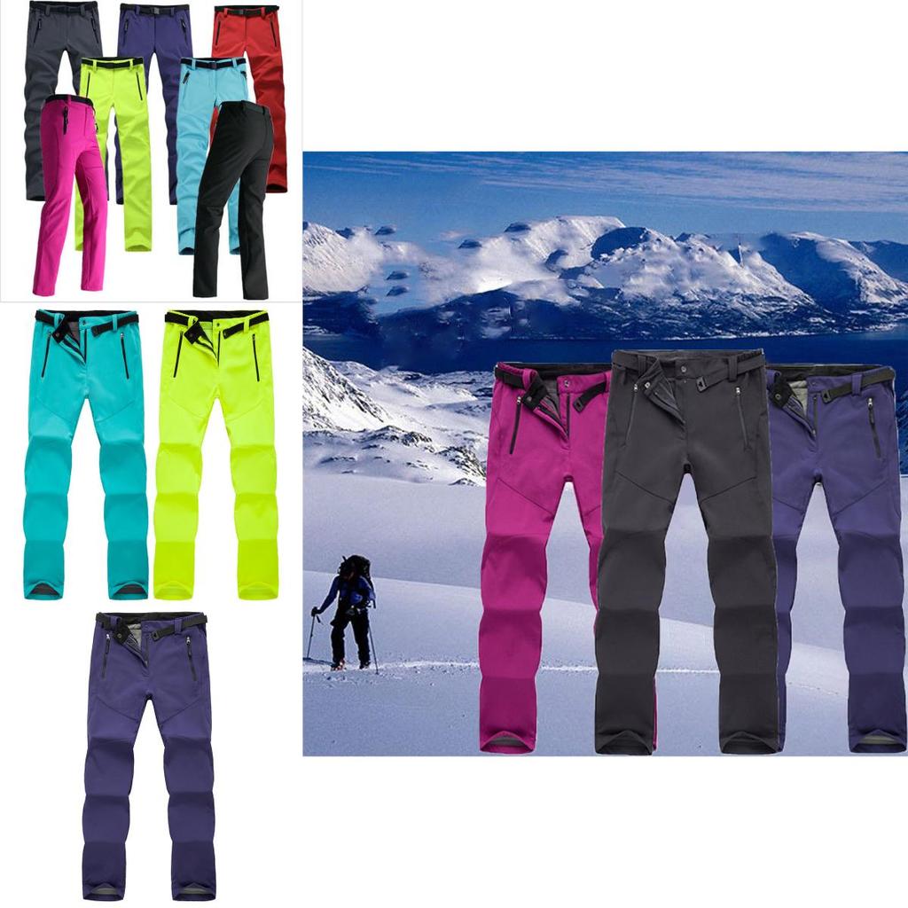Ski Outdoor Hiking Pants Women Warm Fleece Padded Windproof Waterproof Trousers