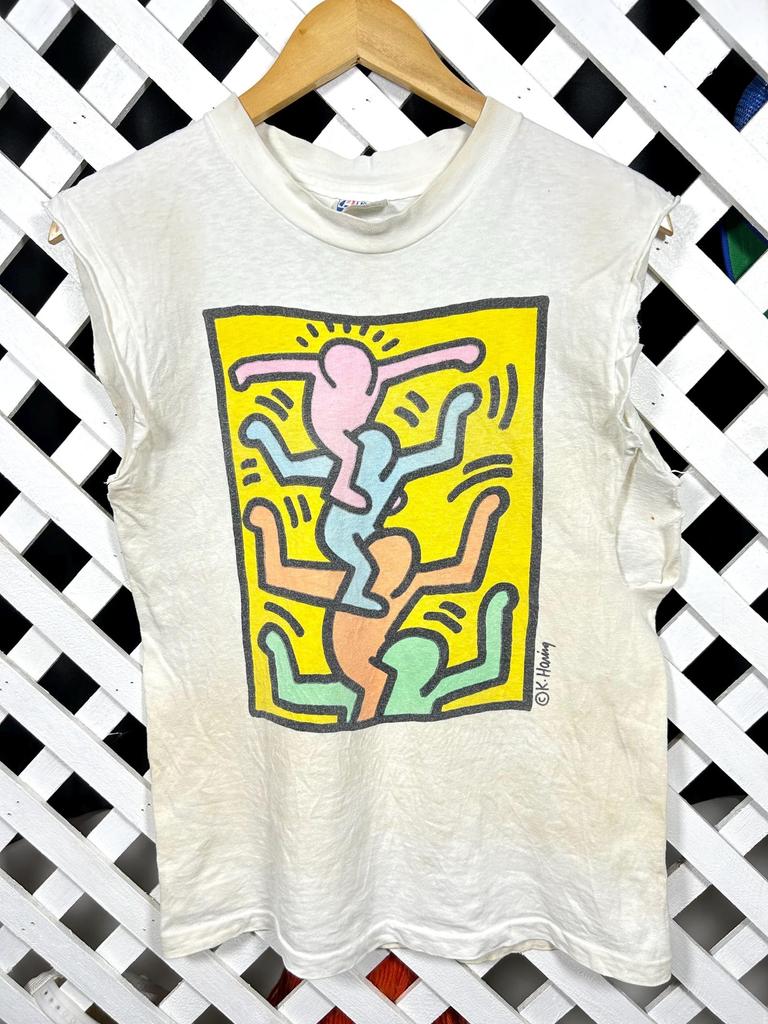 Vintage 1980s Keith Haring Pop Art Tshirt / Small