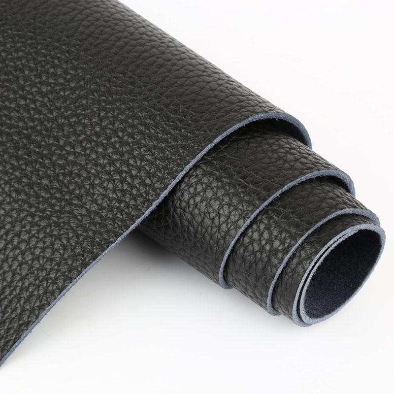 3.5mm Thick Cowhide Leather DIY Leather Table Cushion, Top Layer Cowhide Cooling Mat Leather Mattress, Sofa Cushion, Pure Black