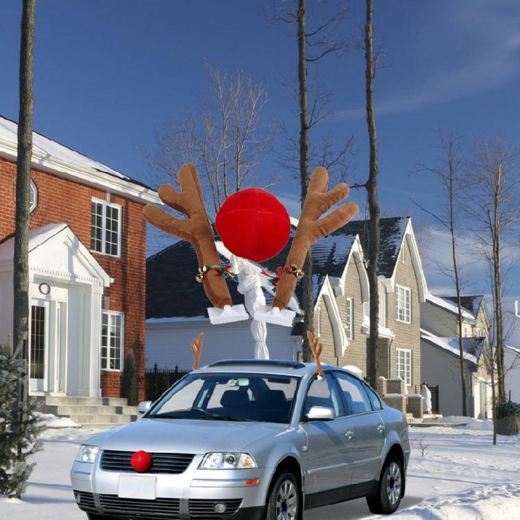Reindeer Antlers Car Decoration Kit Holiday Automobile Decors Antlers And Nose