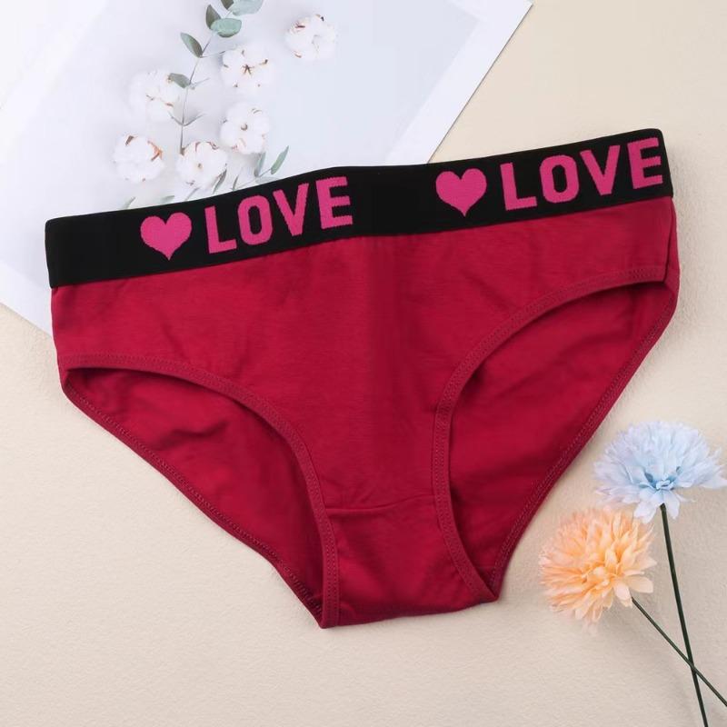 6PCS Women's Cotton Panties Women Soft and Comfortable Girls Plus Size Mid-Low Waist Triangle Panties Fashion Sport