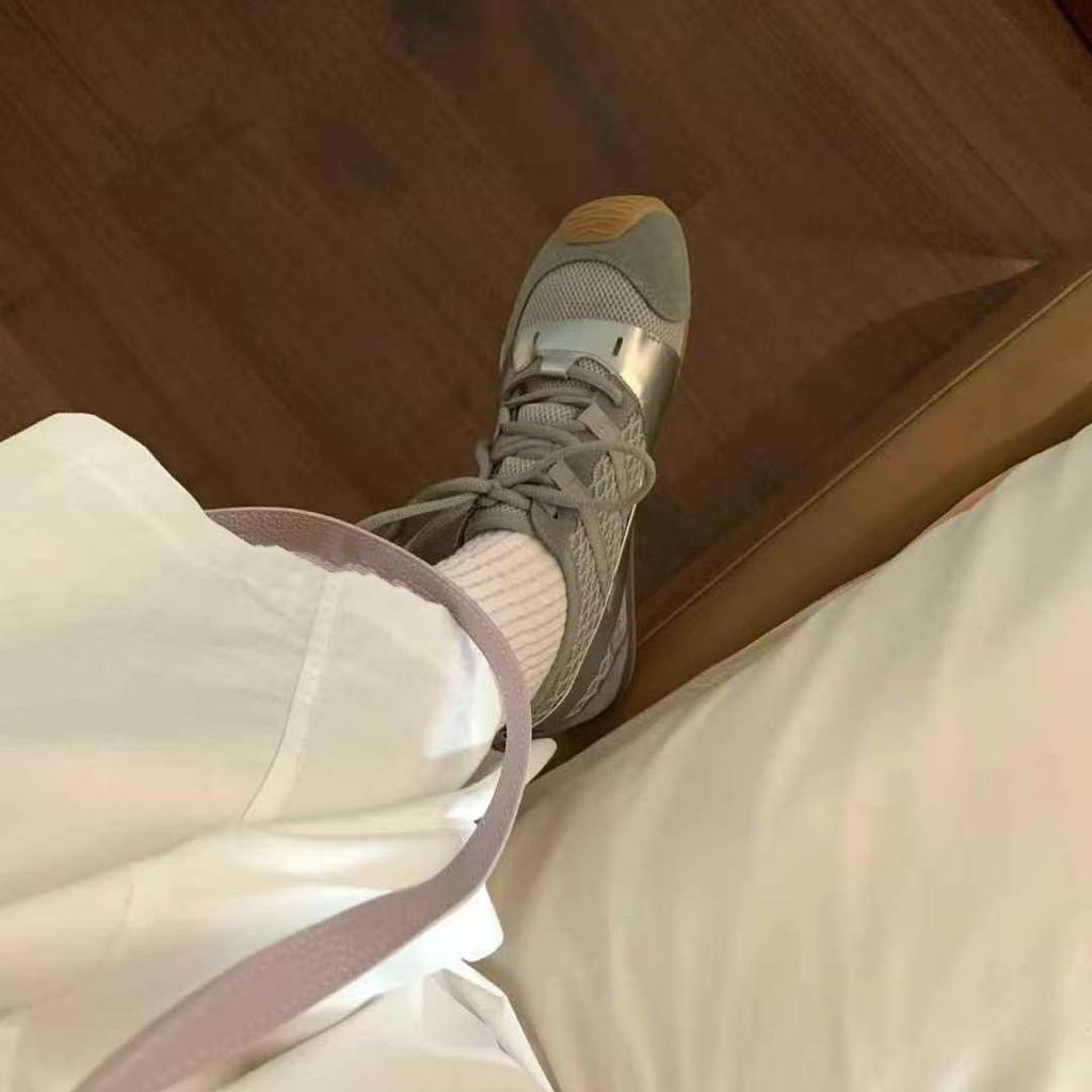 Cowhide version~ Leather German training shoes women's asymmetric big head shoes breathable fashion casual Forrest Gump shoes mesh sneakers