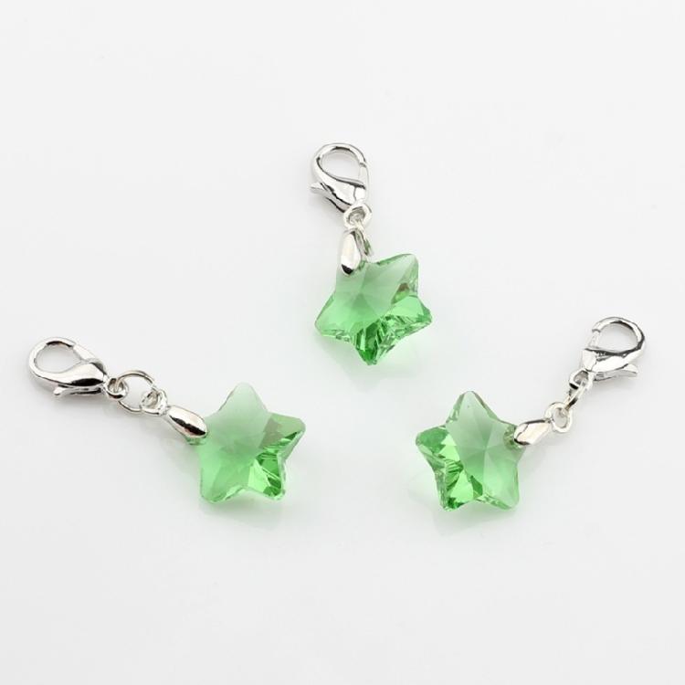 Popular Alloy Earrings Accessories Colorful Five-Pointed Star Pendant Keychain Lobster Clasp Keyring Bag Accessory