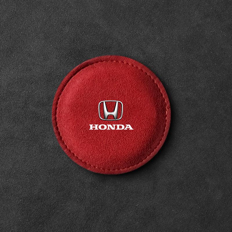 Car Cup Holder Pad PU Leather Slot Non-slip Coaster Mat Emblem for Honda Jazz Insight Civic Xrv Hrv Crv Brv City Accord Fit Pilot Odyssey