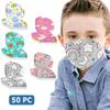 50PCS Children's Printed Outdoor Prevention Fish Mask Face
