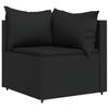 Vidaxl 3-Cz. Garden Lounge Set, Cushions, Black PE Rattan