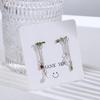Vintage Women Korean Bamboo Dangle Drop Earrings Pearl Asymmetric Earrings Fashion Jewelry