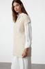 Women's Fashionable Stylish Hijab Sweater Gray Openwork Perforated Knitwear Sweater