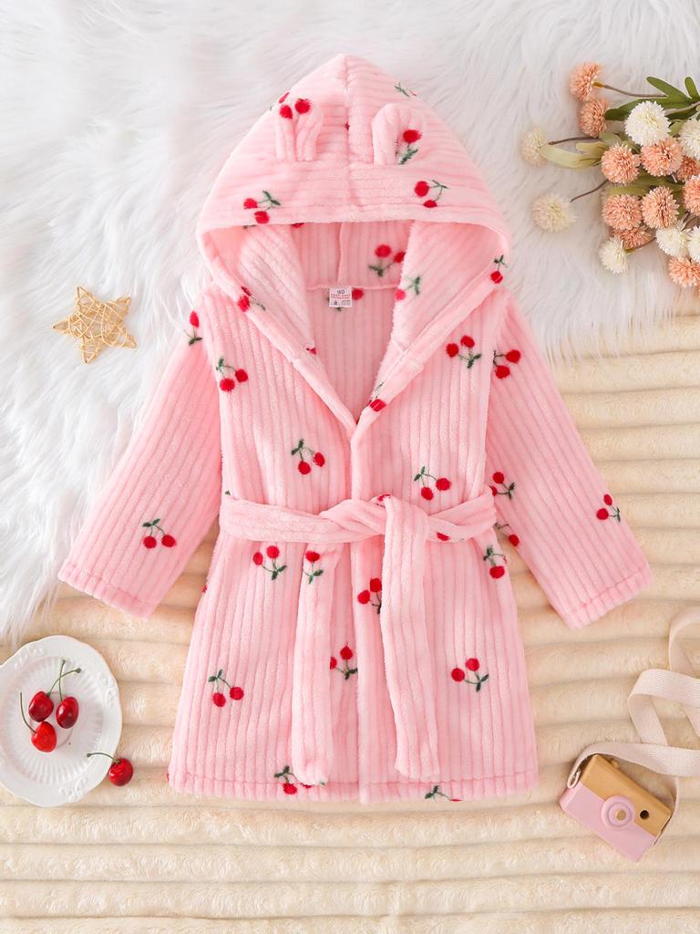 Children's Thickened Coral Fleece Robe – Flannel Bathrobe for Boys & Girls, Infant To Medium Sizes, Suitable for All Seasons