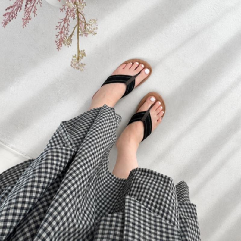 Melting Brown Women Suede Strap Daily Flip Flop Slipper 3color