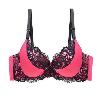Estilo Europeo y Americano Lencería de Encaje para Mujer Sexy Sujetador Ropa Interior Ajustable Top Fruncido Sujetador Push Up