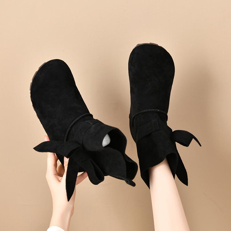 Модные темпераментные и универсальные женские осенне-зимние полусапоги средней длины на мягкой подошве для прогулок 35 чёрный 4760₽