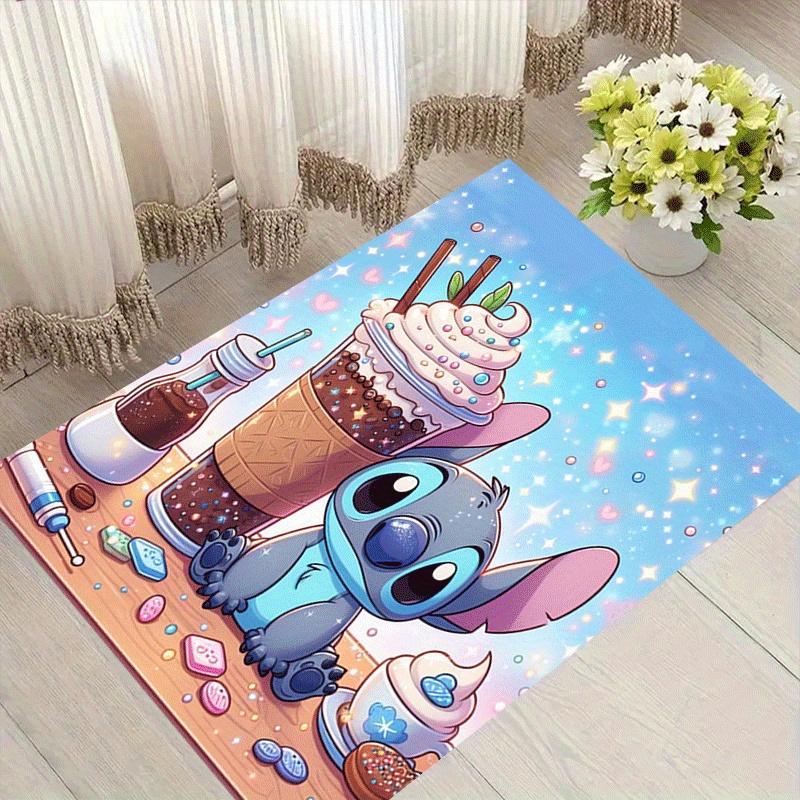 

1pc Cute Stitch Pattern Area Rug Soft Flannel Floor Mat for Living Room,Office,Bedroom and Carpet,Sofa Coffee Table Floor Mat 60cm by 90cm