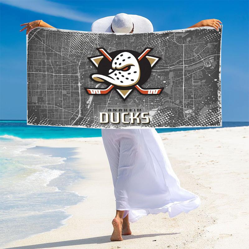 Anaheim Ducks Print Beach Towel, Large Soft Quick Dry Towel for Beach Camping Swimming