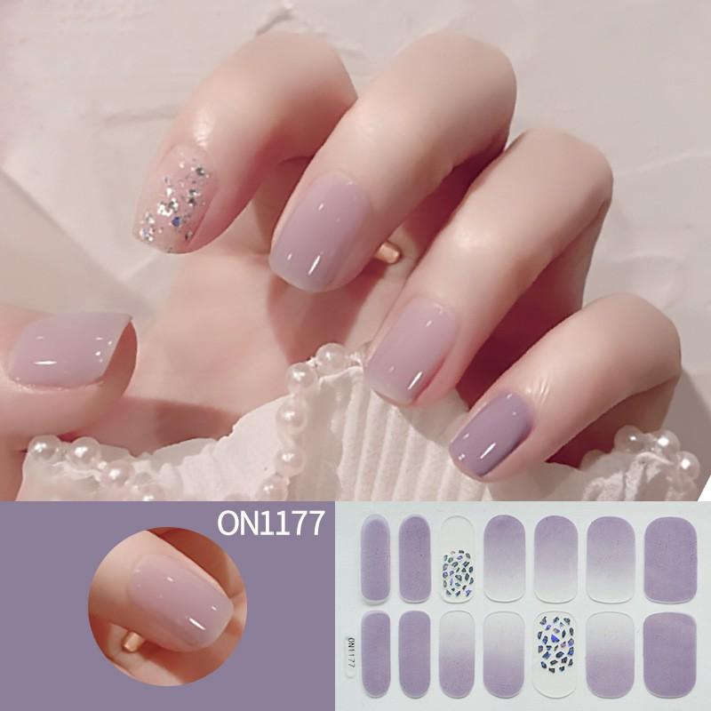 Nail Art No-bake Nail Stickers Full Stickers, 14-finger No-bake Gel Nail Stickers, Nail Art Full Stickers