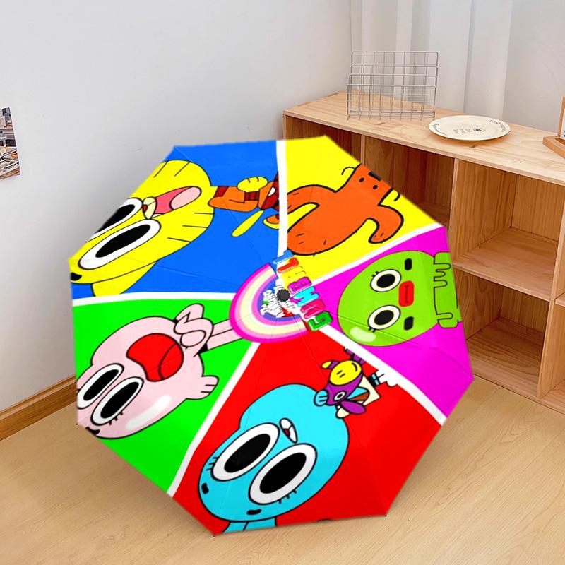 Gumball's World Adventure Automatic Umbrella - Suitable Travel Outdoor Portable Umbrella Birthday Gift Daily Essentials