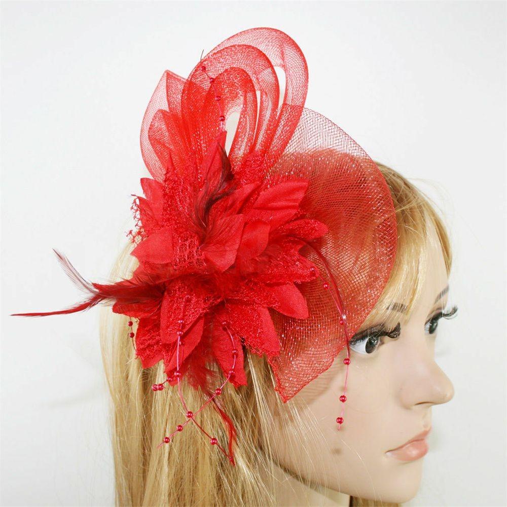 Brooch Latin Dance Performance Fascinator Wedding Hair Accessories Bridal Hairpin Headdress Feathers Hair Clip Wrist Flower