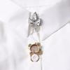 Flower Rhinestone Button Cover Alloy Detachable Clip-On Button  for Shirt Tuxedo Accessories