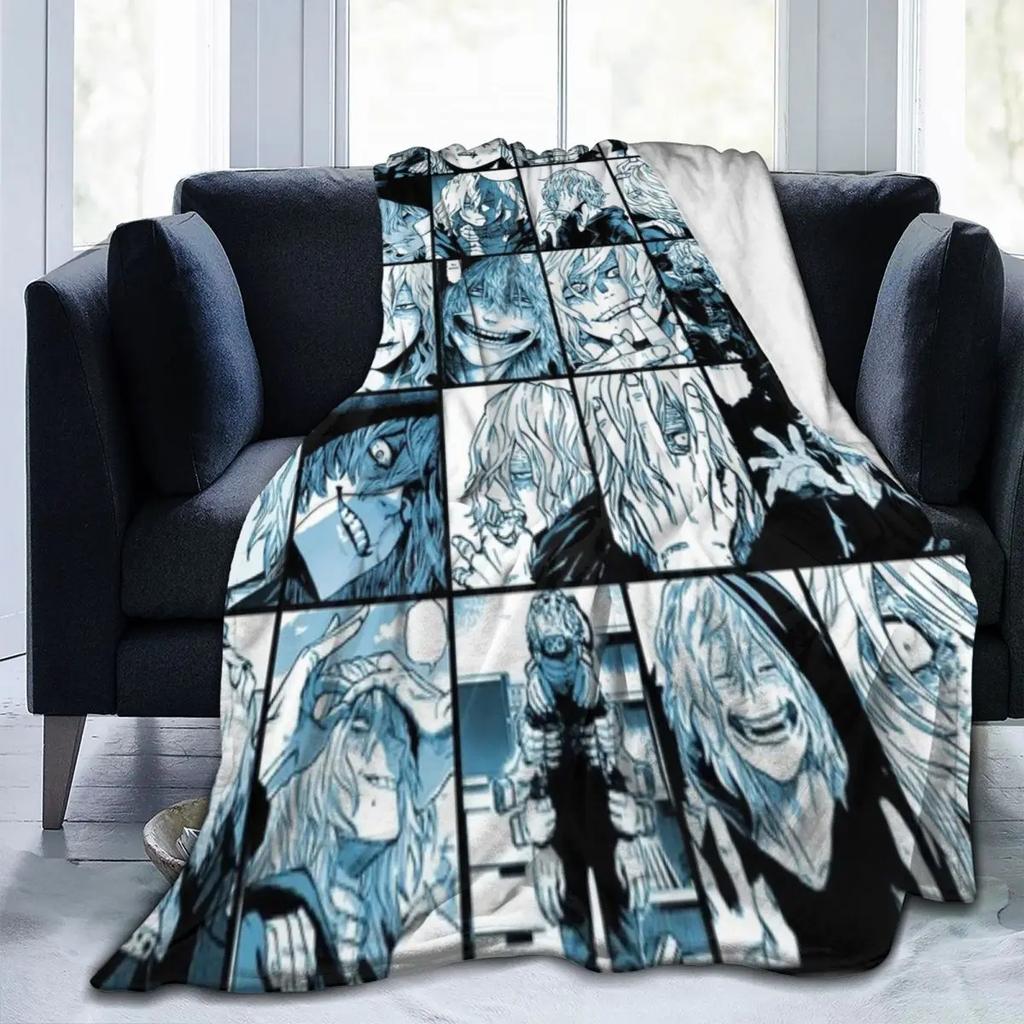 Shigaraki Collage Weiche Warme Koralle Fleece Flanell Decken Für Betten Karierte Decken und Überwürfe Sofadecke Tagesdecke Grinch Decke