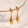 Phoenix Trendy Fashionable Personality 18K Gold Plated Stainless Steel Teardrop Earrings for Women, High-end Ins Style
