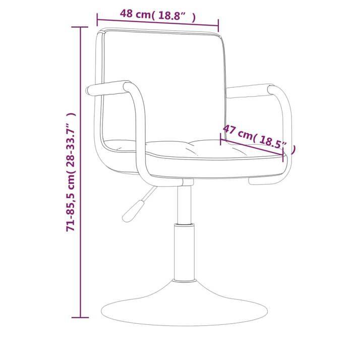 VidaXL 2x Chaises Pivotantes de Salle à Manger Chaises de Repas Chaises à Dîner Sièges de Cuisine Meubles de Bureau 334618