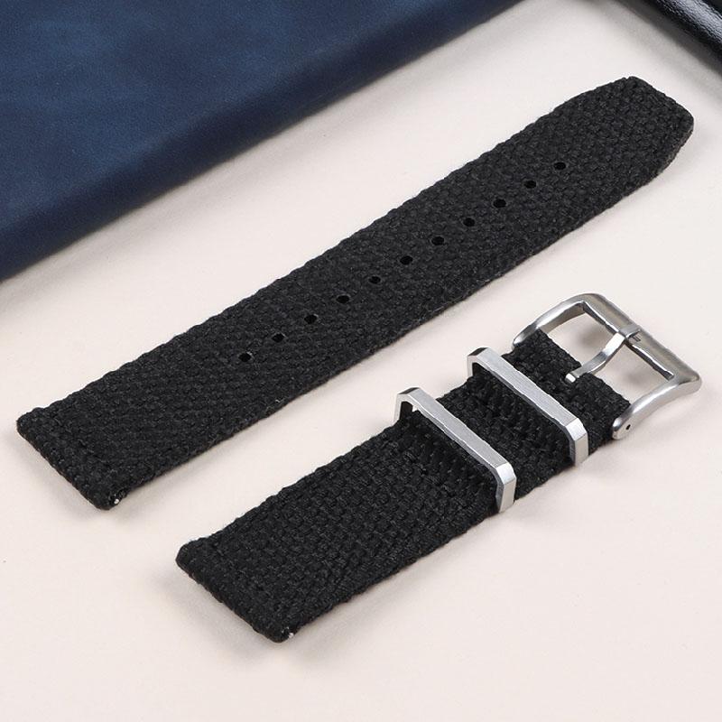 

Linen Nylon Watch Straps 20mm 22mm for Smart Watch Bracelet Belt Quick Release Watchband for Men Military Army Sport Wrist Bands 22mm чорний