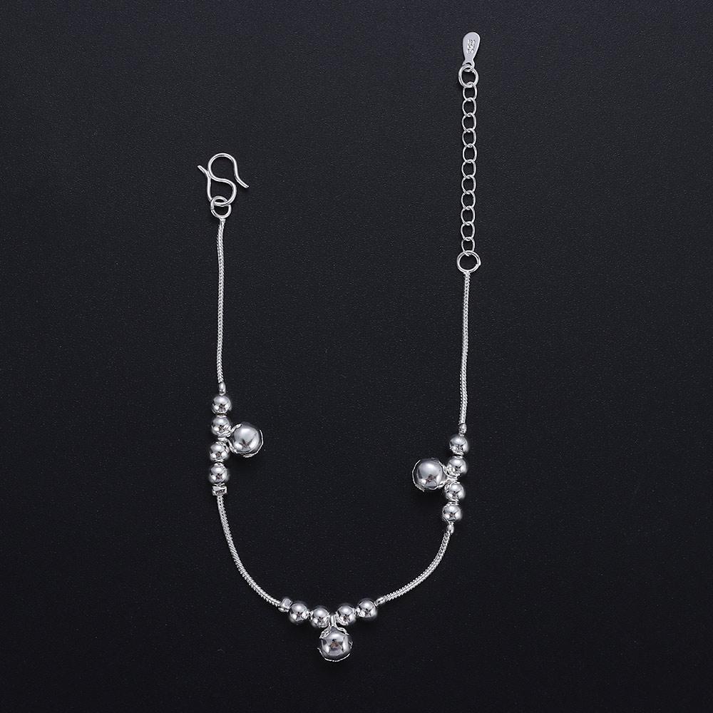 Simple Fashion Jewelry Foot Anklet Bells Bead Ankle Bracelet Silver Plated Chain