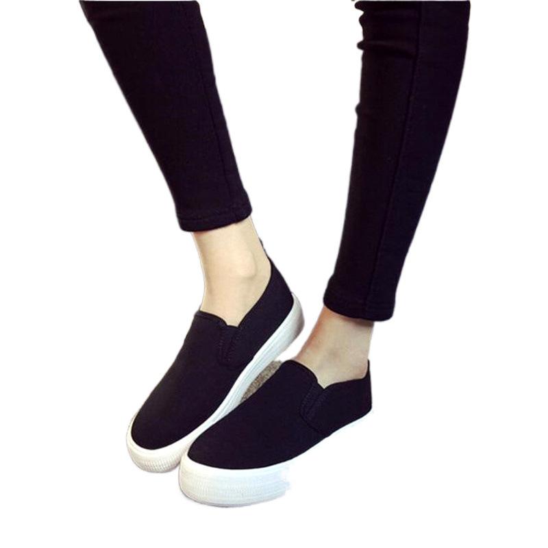 Móda 2025 Jaro Nové Dámské Boty Módní Dámská Ležérní Obuv s Měkkou Podrážkou Pohodlné Všestranné Dámské Baleríny Jednoduché Dámské Plátěné Boty