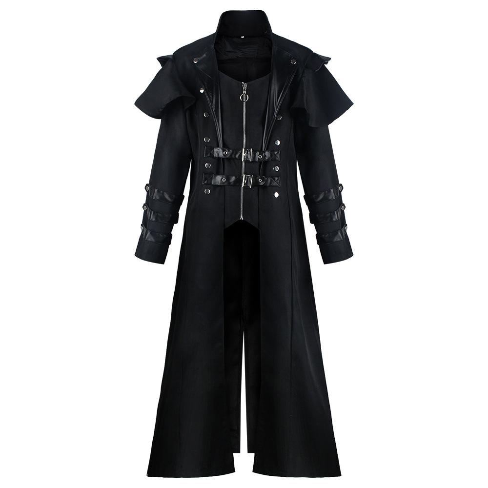 

Medieval Clothing Renaissance Punk Jacket Vintage Long Split Jacket Stage Performance Clothing XXXL