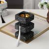 Vintages Resins Incenses Burners Base, Square Layer Tassels Antique Home Decoration Art for Study Room Living Room Home Office