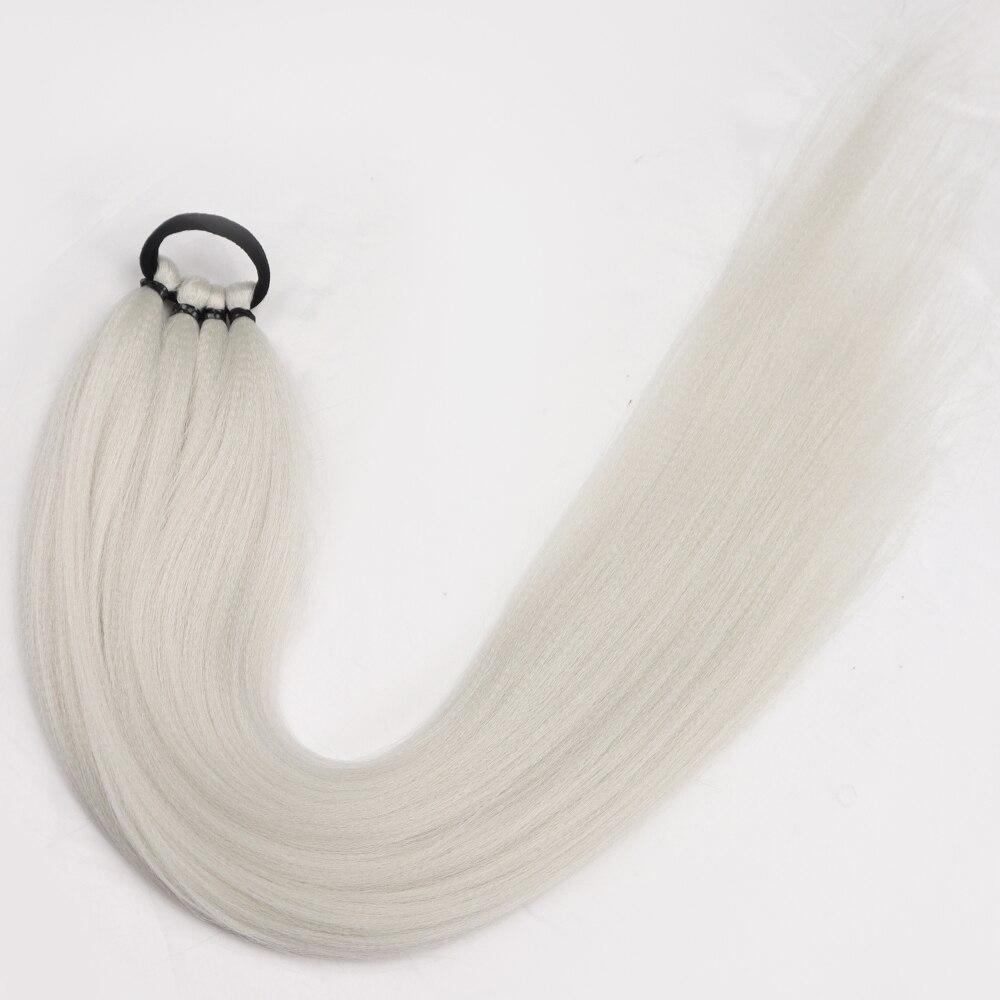 

XINRAN синтетический длинный прямой хвост с косичкой, обертывание вокруг наращивания волос, резинка, хвост для женщин, повседневная одежда 65cm