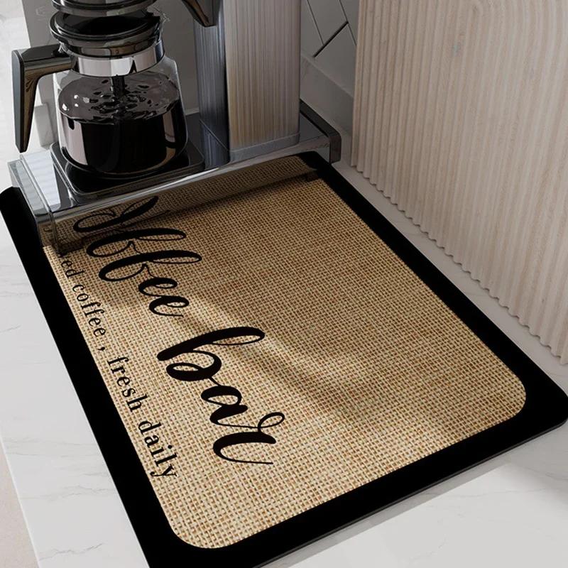 

Heat Resistant Tea Cup Mat for Kitchen Non-Slip Absorbent Coffee Mug Pad Bar Counter Water Draining and Drying Mat 20x30cm колір темно кави