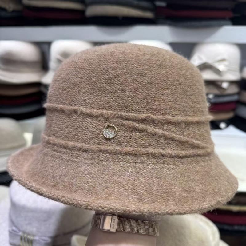 Meier Thousand gold crimped top hat, women's winter thickened warm wool knitted basin hat, cold ear protection bucket hat