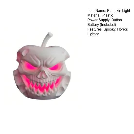 Halloween Pumpkin Light Battery Operated Lighted Fruit with Spooky Face Collectible Tabletop Night Light for Bedroom Home Decor