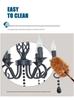 French Retro Black Wrought Iron Crystal Chandelier for Living Room, Dining Room, or Bedroom