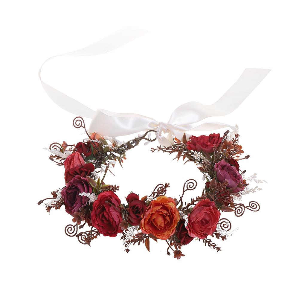 

1Pcs Artificial Flowers Garland Headband Fake Flower Wreath Crown for Wedding Bride Decoration Party Supplies Ornament Accessory 1Pcs