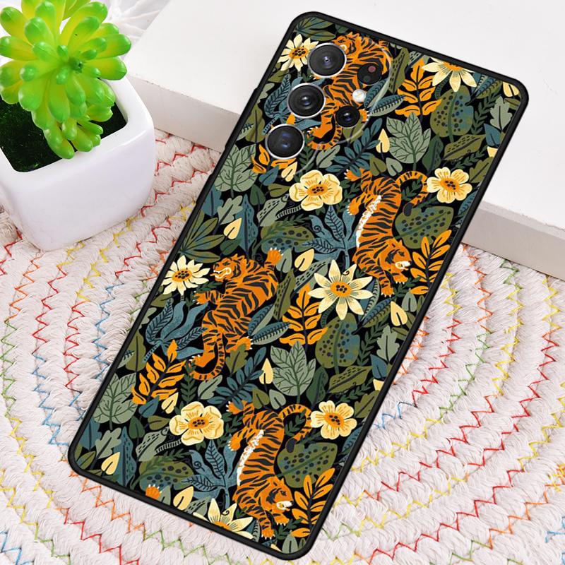 Luxury Tiger Leopard Silicone Phone Case For Samsung Galaxy note 10 pro S26 S25 S24 S23 S22 S21 Plus S25Ultra Capa Cover